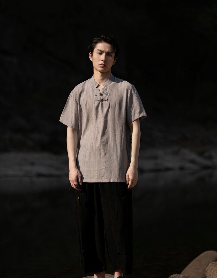 Stand Collar Summer T-Shirt for Men