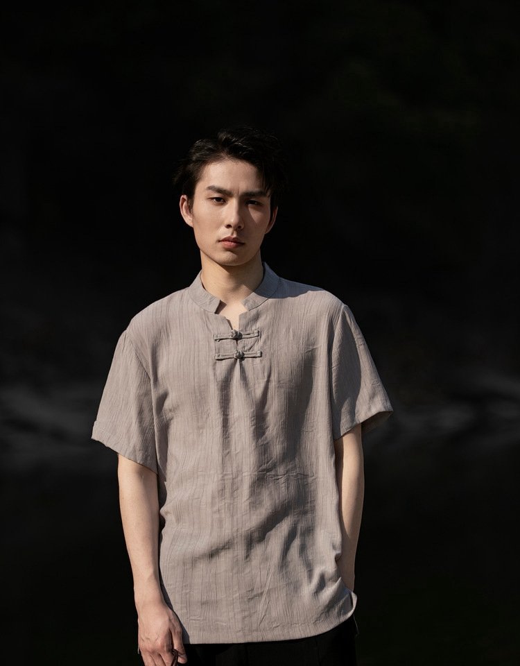 Stand Collar Summer T-Shirt for Men