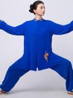 Zen Embroidered Tai Chi Outfit for Women – Flowing Martial Arts Set - Image 4