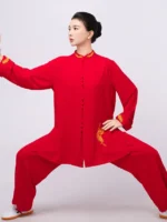 Zen Embroidered Tai Chi Outfit for Women – Flowing Martial Arts Set - Image 2