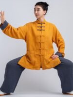 Premium Tai Chi Suit – Cotton Linen Training Outfit with Contrast Design - Image 2