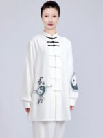 Ink Style Gradient Tai Chi Uniform Set – Unisex Pearl Cotton Martial Arts Outfit - Image 2