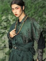 Fashion Hanfu Tang Dynasty Round Neck Robe Men - Image 2