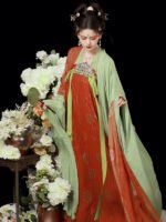 Tang Dynasty Chinese Traditional Dress Embroidered Hanfu Dress - Image 2