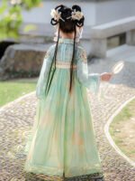 Tang Dynasty Girls Dress Green Embroidered Chinese Princess Outfit - Image 4