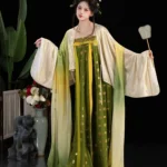 Tang Dynasty Hanfu Dress – Qixiong Ruqun Set with Museum Pattern Brocade