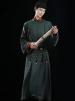 Tang Dynasty Men’s Hanfu Robe Green Yuanlingpao