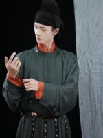 Tang Dynasty Men’s Hanfu Robe Green Yuanlingpao - Image 3