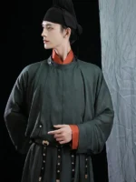Tang Dynasty Men’s Hanfu Robe Green Yuanlingpao - Image 4