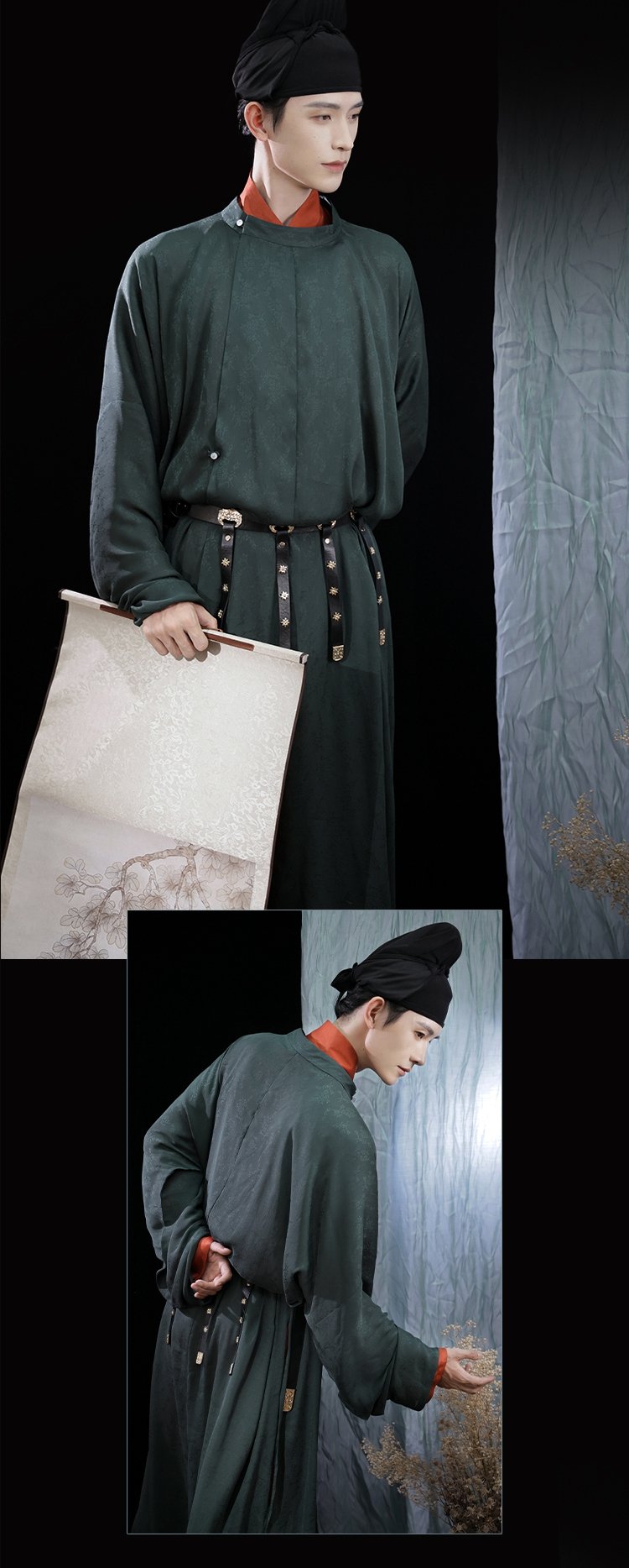 Men's Hanfu Robe Green