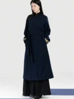Tang-Style Brocade Coat with Matching Pants & Knit Top - Image 2