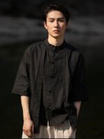 Authentic Tang-Style Men’s Shirt Chinese Style Shirts - Image 2