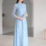 Tea Ceremony Dress Embroidered Tencel Linen Long Dress