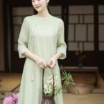 Tencel Jacquard Zen Tea Dress with Embroidery