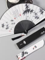 Traditional Chinese Fans Classic Ink Folding Fan Hanfu - Image 2