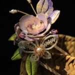 Traditional Chinese Hair Pin Purple Rose Butterfly Hairpin