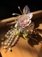 Traditional Chinese Hair Pin Purple Rose Butterfly Hairpin - Image 2
