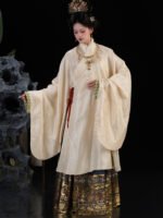 Ming Dynasty Hanfu Set – Embroidered Yuanlingpao & Horse Face Skirt - Image 6