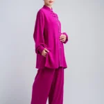 Vibrant Tai Chi Outfit for Women – Bold Pink Flow Martial Arts Set