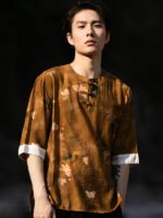 Vintage Tang Suit-Inspired T-Shirt Round Neck Short Sleeved Shirt