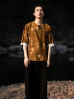 Vintage Tang Suit-Inspired T-Shirt Round Neck Short Sleeved Shirt - Image 2