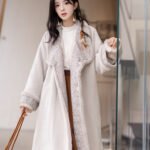 Warm Chenille Winter Coat with Tang-Inspired Embroidery