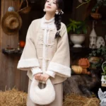 Winter Hanfu Outfit Embroidered Jacket & Wide-Leg Pants Set