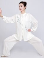 Embroidered Tai Chi Outfit for Women Cotton Linen Practice Set - Image 3