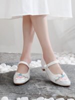 Embroidered Mary Jane Pumps | Chinese Qipao Floral Shoes - Image 3