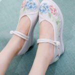 Embroidered Platform Mary Jane Shoes | Hidden Lift Floral Hanfu Shoes