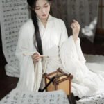 Traditional Asian Dress White Cotton Linen Hanfu