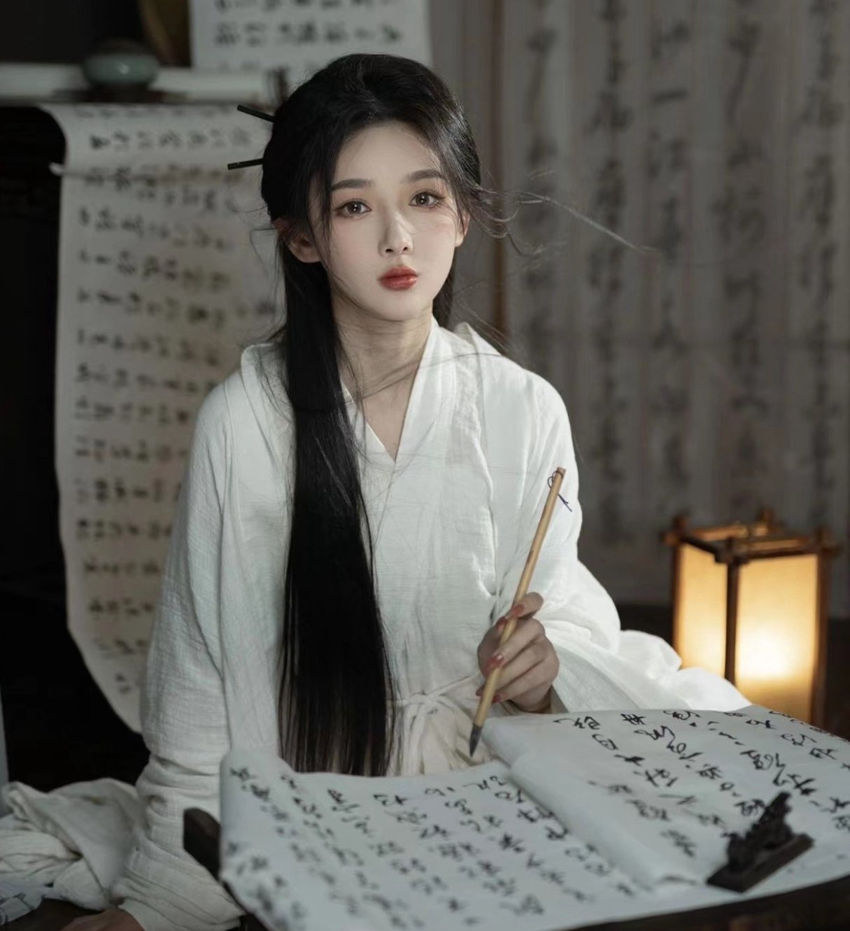 White Traditional Asian Dress Hanfu