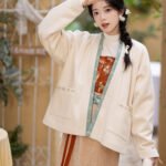 Winter Chinese Outfit for Women | Wool Short Coat and Skirt Hanfu Set