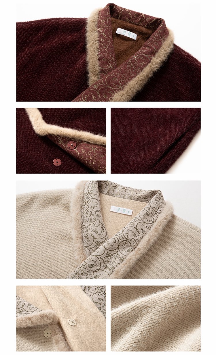 Fabric and color close-ups of red and beige coats