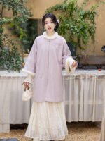 Winter Hanfu Coat Embroidered Tang-Inspired Long Jacket - Image 4