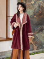 Warm Chenille Winter Coat with Tang-Inspired Embroidery - Image 2