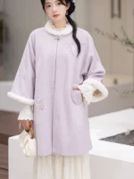 Winter Hanfu Coat Embroidered Tang-Inspired Long Jacket - Image 2