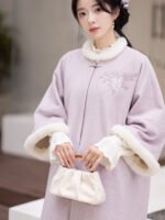 Winter Hanfu Coat Embroidered Tang-Inspired Long Jacket - Image 3