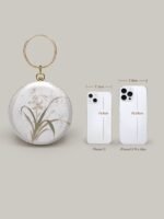 Women’s Crossbody Round Bag Evening Dress Ring Handbag - Image 3