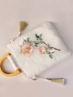 Women’s Hand Embroidery Bag Wooden Handle Handbag