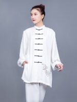 Women’s Tai Chi Uniform Pearl Elastic Cotton Suit for Men and Women - Image 2