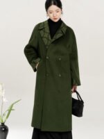 Wool Blend Chinese Style Coat Set with High-Neck Knit Top and Song Pants - Image 6