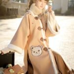 Winter Chinese Sweet Girly Lolita Style Hanfu Wool Blend Coat Women