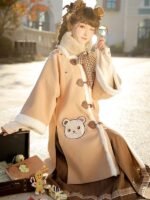 Winter Chinese Sweet Girly Lolita Style Hanfu Wool Blend Coat Women