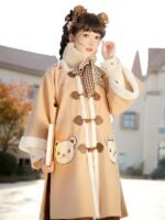 Winter Chinese Sweet Girly Lolita Style Hanfu Wool Blend Coat Women - Image 2