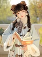 Winter Chinese Sweet Girly Lolita Style Hanfu Wool Blend Coat Women - Image 3