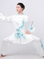 Elegant Tai Chi Uniform – Embroidered Acetate Kung Fu Performance Suit - Image 4