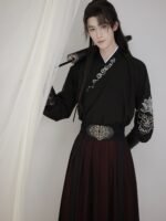Men’s Wuxia Hanfu Robe with Embroidery for Performance - Image 4