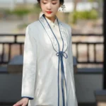 Zen Hanfu Cardigan Embroidered Open-Front Cotton Robe