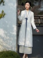 Zen Hanfu Cardigan Embroidered Open-Front Cotton Robe - Image 3